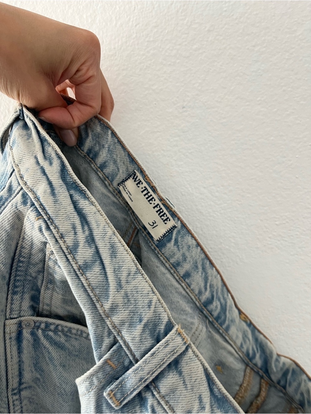 Free People We The Free Good Luck Mid-Rise Barrel Jeans Aegean Slouchy 31 - Picture 8 of 9